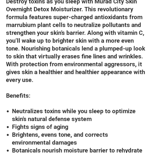 🎀HOST PICK🎀NEWMurad Overnight Detox Mouisturizee - Picture 4 of 4